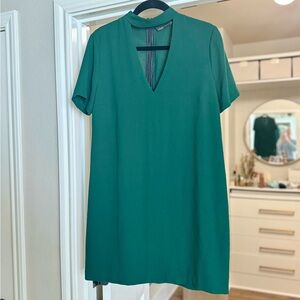 Zara Emerald Green Dress with V-Neck